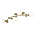 Sprig Semi-Flush 5-Light Opaline Glass (WF) in Modern Brass