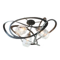 Nest Semi-Flush 3-Light Clear Glass (ZM) in Dark Smoke