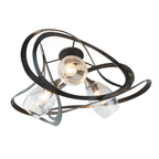 Nest Semi-Flush 3-Light Clear Glass (ZM) in Dark Smoke