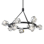 Gatsby 9-Light Ring Pendant 9-Light Crystal in Black