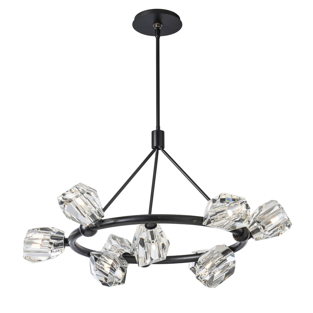 Gatsby 9-Light Ring Pendant 9-Light Crystal in Black