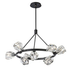 Gatsby 9-Light Ring Pendant 9-Light Crystal in Black