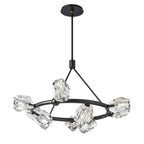 Gatsby 9-Light Ring Pendant 9-Light Crystal in Black