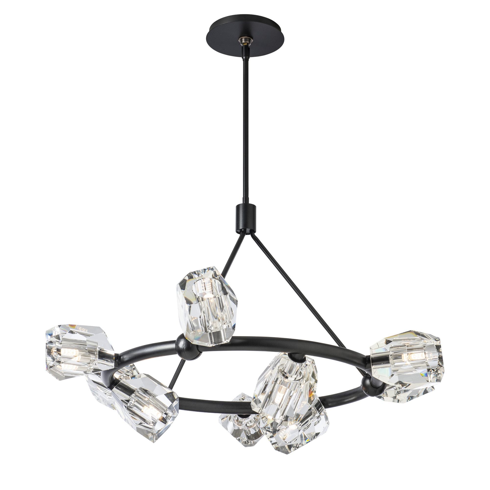 Gatsby 9-Light Ring Pendant 9-Light Crystal in Black