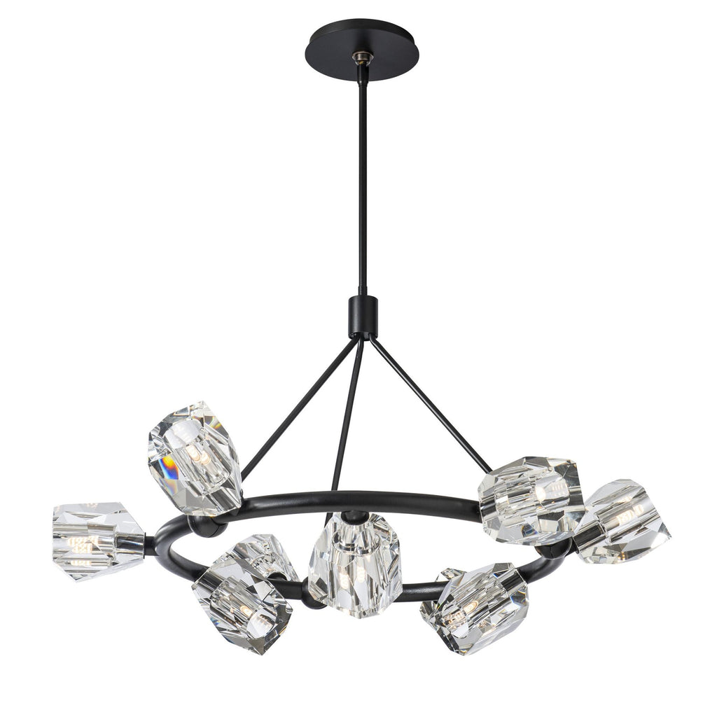 Gatsby 9-Light Ring Pendant 9-Light Crystal in Black
