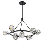Gatsby 9-Light Ring Pendant 9-Light Crystal in Black