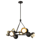 Brooklyn 9-Light Double Shade Ring Pendant 9-Light Modern Brass Accent Opal Glass (GG) in Oil Rubbed Bronze