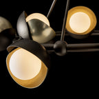 Brooklyn 9-Light Double Shade Ring Pendant 9-Light Modern Brass Accent Opal Glass (GG) in Oil Rubbed Bronze