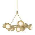 Brooklyn 9-Light Double Shade Ring Pendant 9-Light Modern Brass Accent Opal Glass (GG) in Modern Brass