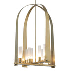 Triomphe 8-Light Pendant 8-Light Frosted Glass (FD) in Modern Brass
