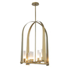 Triomphe 8-Light Pendant 8-Light Frosted Glass (FD) in Modern Brass