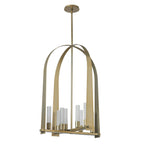 Triomphe 8-Light Pendant 8-Light Frosted Glass (FD) in Modern Brass