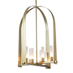 Triomphe 8-Light Pendant 8-Light Frosted Glass (FD) in Modern Brass