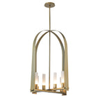 Triomphe 8-Light Pendant 8-Light Frosted Glass (FD) in Modern Brass