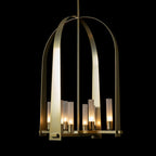 Triomphe 8-Light Pendant 8-Light Frosted Glass (FD) in Modern Brass