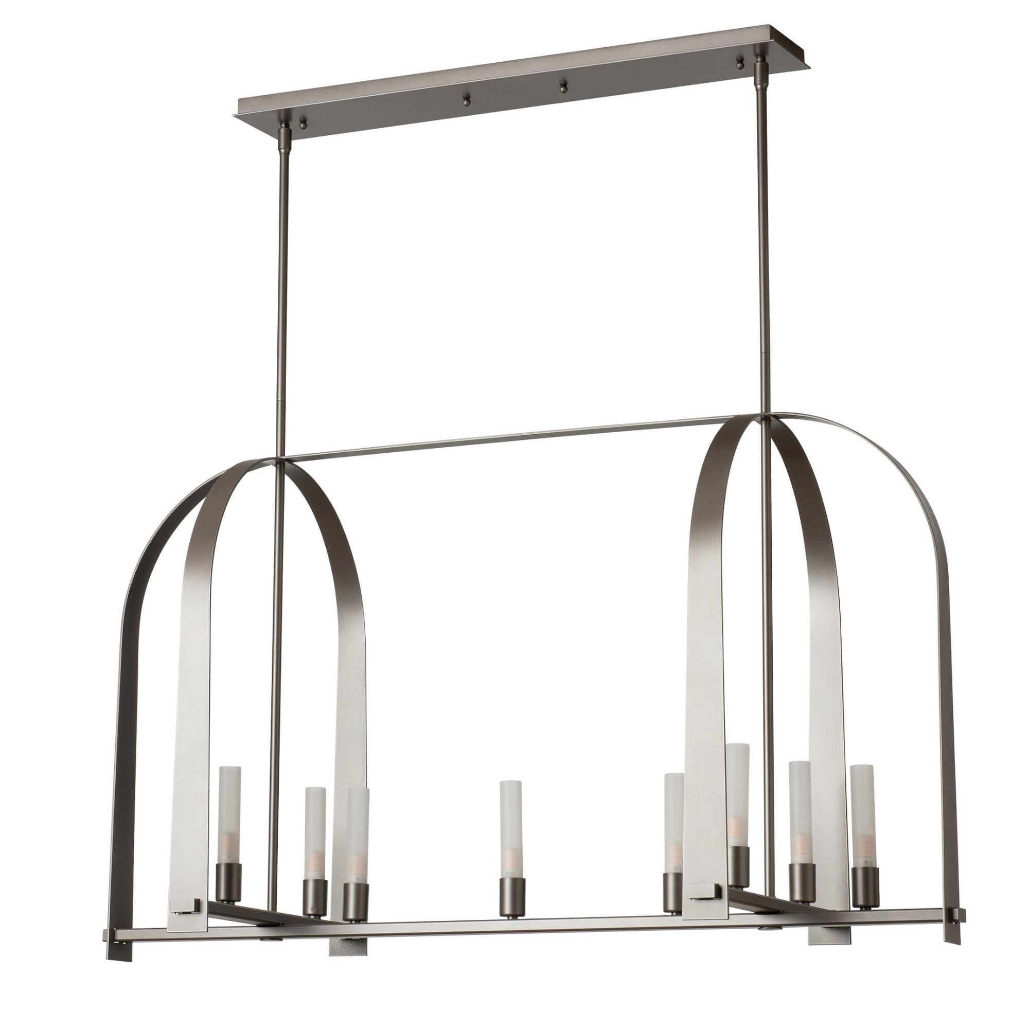 Triomphe 9-Light Linear Pendant 9-Light Frosted Glass (FD) in Dark Smoke
