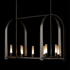 Triomphe 9-Light Linear Pendant 9-Light Frosted Glass (FD) in Dark Smoke