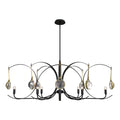 Optic 8-Light Oval Pendant 8-Light Modern Brass Accent Clear Glass (ZM) in Black