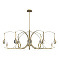 Optic 8-Light Oval Pendant 8-Light Modern Brass Accent Clear Glass (ZM) in Modern Brass