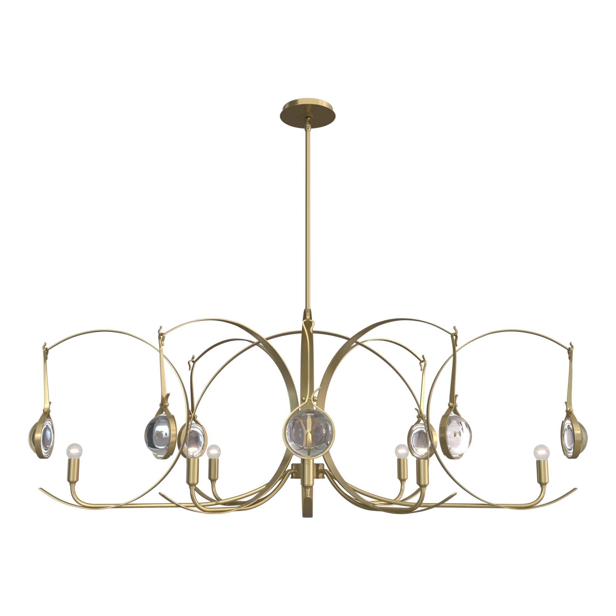 Optic 8-Light Oval Pendant 8-Light Modern Brass Accent Clear Glass (ZM) in Modern Brass