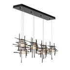 Tura 7-Light Seeded Glass Pendant 7-Light Seeded Clear Glass (II) in Dark Smoke