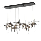 Tura 7-Light Frosted Glass Pendant 7-Light Cast Glass (YC) in Dark Smoke
