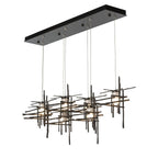 Tura 7-Light Frosted Glass Pendant 7-Light Cast Glass (YC) in Dark Smoke