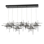 Tura 7-Light Frosted Glass Pendant 7-Light Cast Glass (YC) in Dark Smoke
