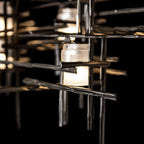 Tura 7-Light Frosted Glass Pendant 7-Light Cast Glass (YC) in Dark Smoke