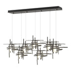 Tura 7-Light Frosted Glass Pendant 7-Light Cast Glass (YC) in Dark Smoke