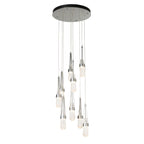 Link 9-Light Blown Glass Pendant 9-Light Clear Bubble Glass (YG) in Sterling