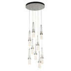 Link 9-Light Blown Glass Pendant 9-Light Clear Bubble Glass (YG) in Sterling