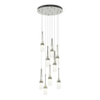 Link 9-Light Blown Glass Pendant 9-Light Clear Bubble Glass (YG) in Sterling