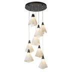 Mobius 9-Light Pendant 9-Light Spun Frost (SH) in Black