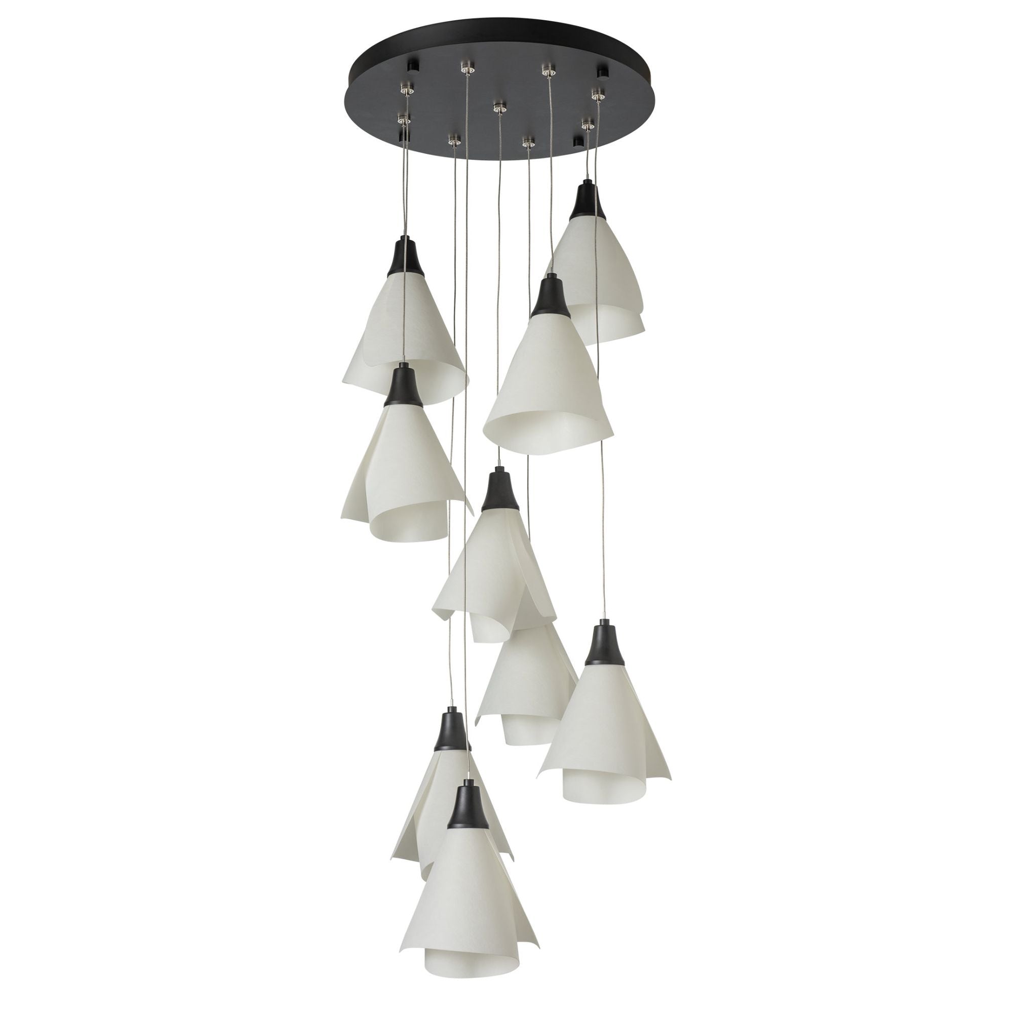 Mobius 9-Light Pendant 9-Light Spun Frost (SH) in Black