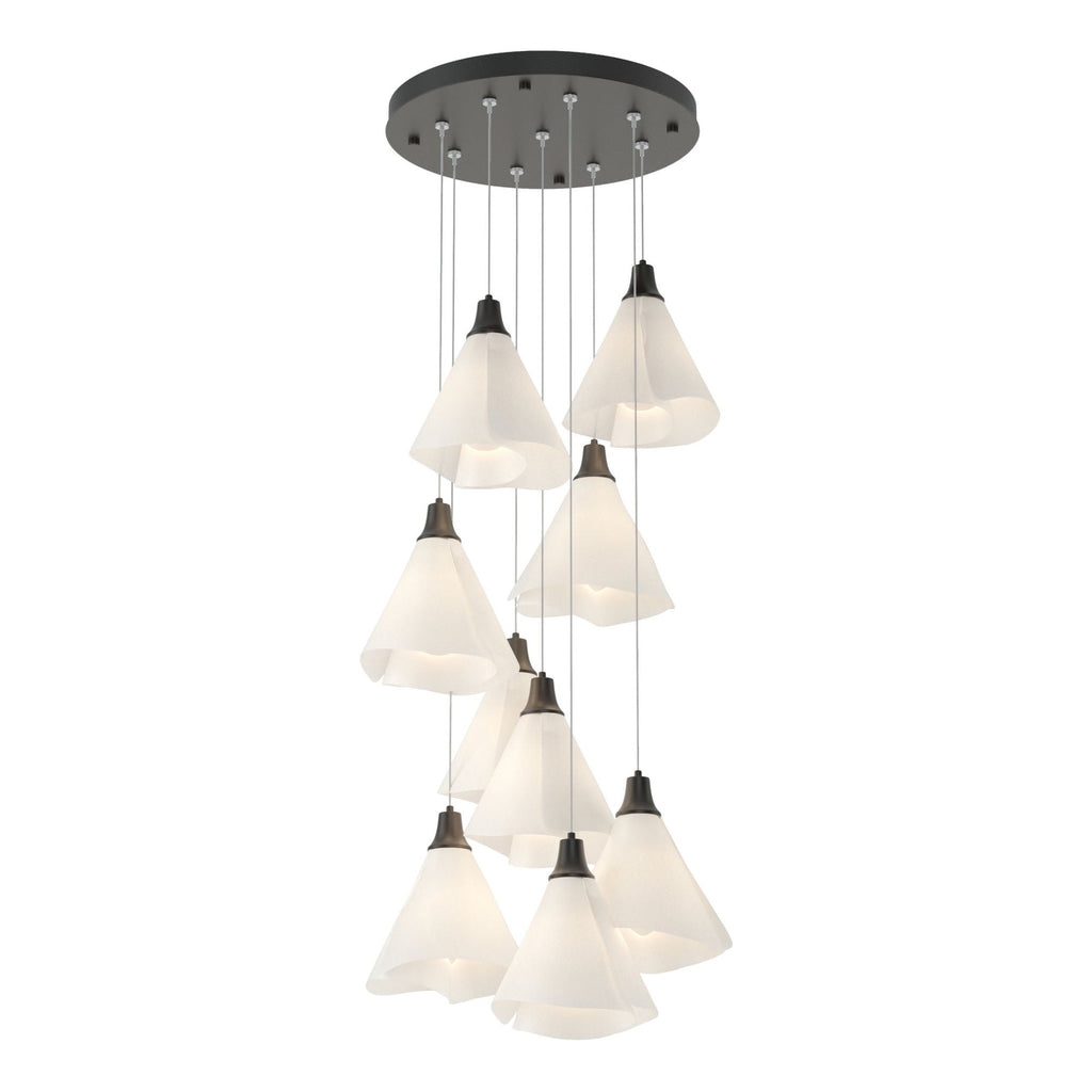 Mobius 9-Light Pendant 9-Light Spun Frost (SH) in Black