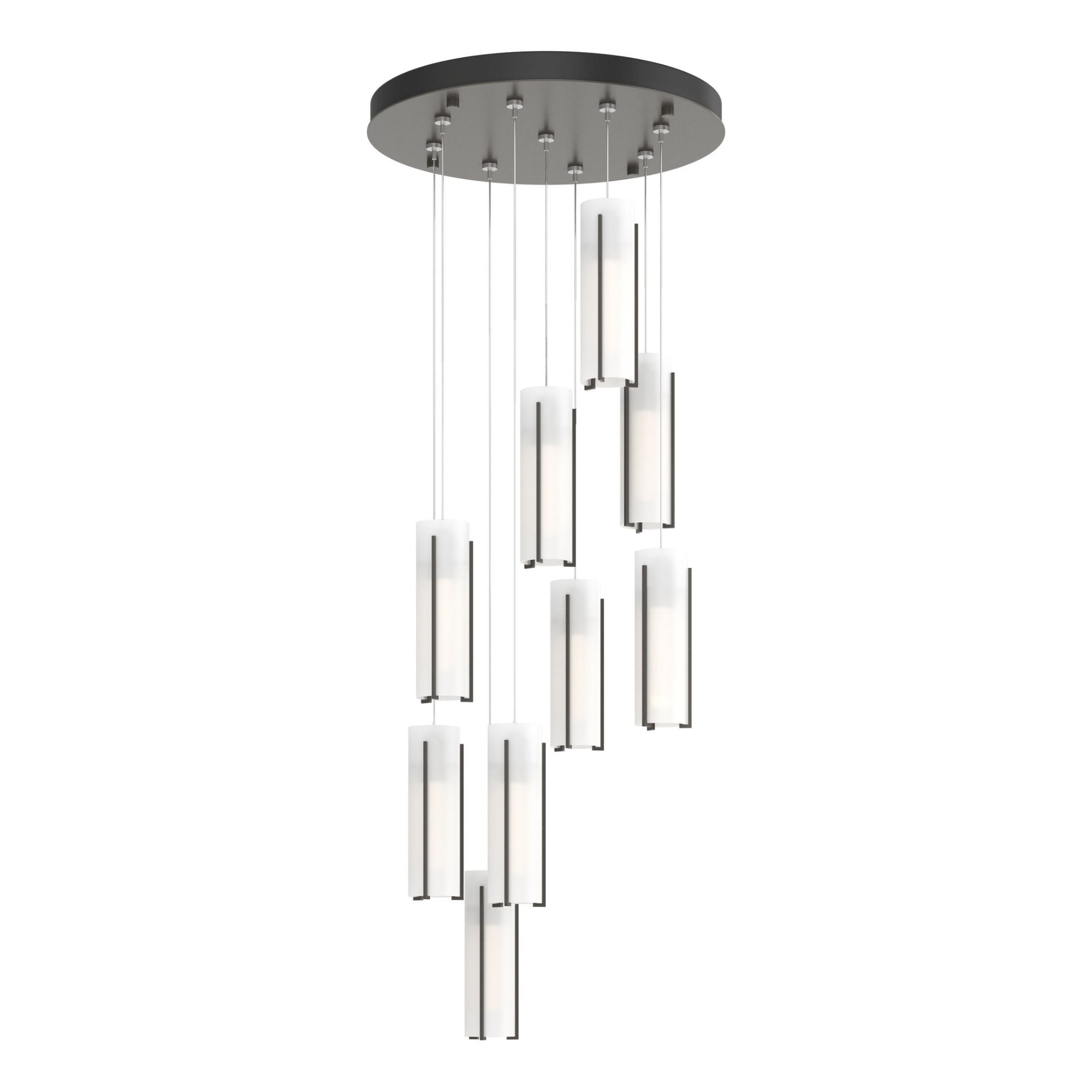 Exos Glass 9-Light Pendant 9-Light Opal Glass (GG) in Dark Smoke