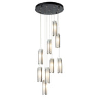 Exos Glass 9-Light Pendant 9-Light Opal Glass (GG) in Black