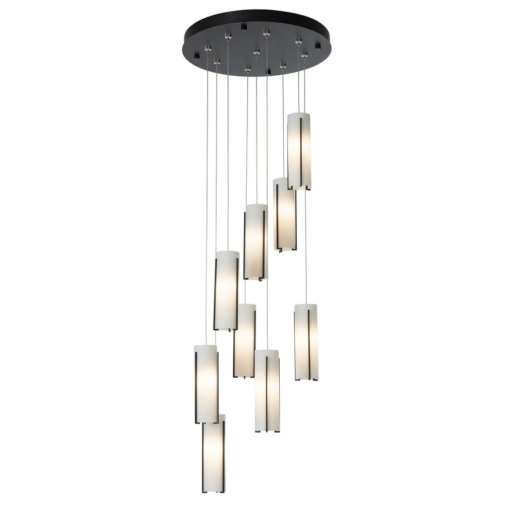 Exos Glass 9-Light Pendant 9-Light Opal Glass (GG) in Black