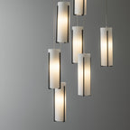 Exos Glass 9-Light Pendant 9-Light Opal Glass (GG) in Black