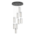 Exos Glass 9-Light Pendant 9-Light Opal Glass (GG) in Black