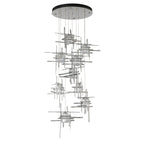 Tura 9-Light Seeded Glass Pendant 9-Light Seeded Clear Glass (II) in Sterling