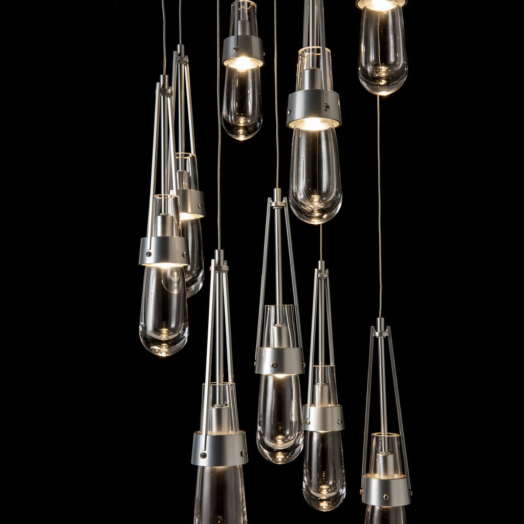 Link 9-Light Clear Glass Pendant 9-Light Clear Glass (ZM) in Sterling