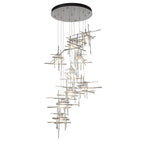 Tura 9-Light Frosted Glass Pendant 9-Light Cast Glass (YC) in Sterling
