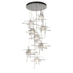 Tura 9-Light Frosted Glass Pendant 9-Light Cast Glass (YC) in Sterling