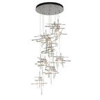 Tura 9-Light Frosted Glass Pendant 9-Light Cast Glass (YC) in Sterling