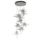 Tura 9-Light Frosted Glass Pendant 9-Light Cast Glass (YC) in Sterling