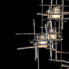 Tura 9-Light Frosted Glass Pendant 9-Light Cast Glass (YC) in Sterling