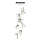 Tura 9-Light Frosted Glass Pendant 9-Light Cast Glass (YC) in Sterling