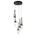 Link 5-Light Blown Glass Pendant 5-Light Clear Bubble Glass (YG) in Oil Rubbed Bronze